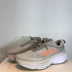 HOKA Bondi 8 Women’s US 8 Wide D Running Walking Sneakers Grey